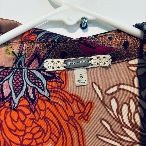 gimmick by BKE Kimono in Asian Orange/Brown/Black Print New. Worn once. - Picture 6 of 10